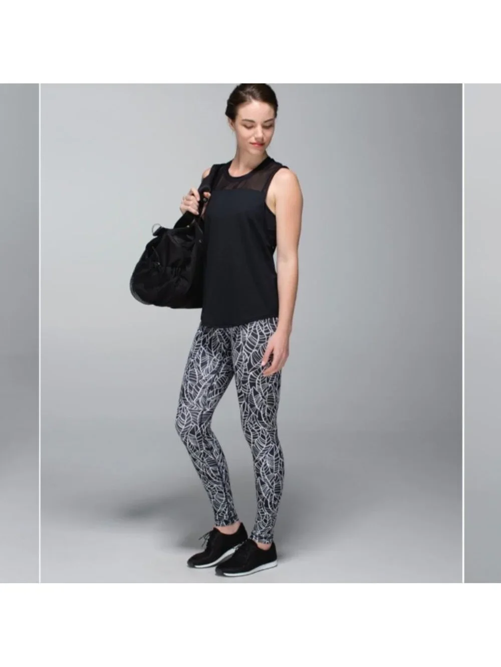 Lululemon Wunder Under Pant *Full-On Luxtreme (Roll Down)Pretty Palm Black Ang